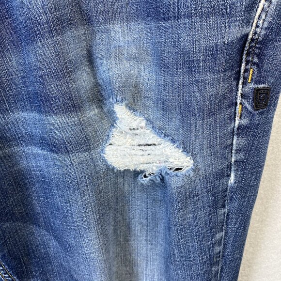 511 Tactical Skinny Jeans Men 38x32 Distressed Blue Stretch Denim Pants Workwear - Picture 3 of 16